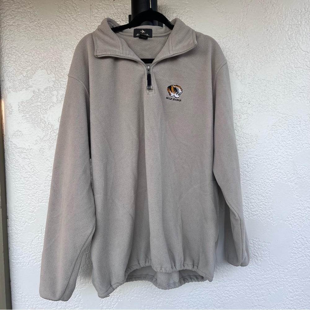 Gray Quarter-Zip Mizzou Sweater